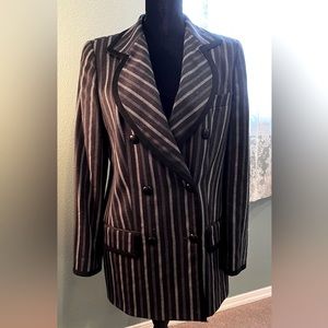 Louis Feraud black striped blazer sz. 10